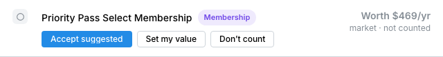 Priority Pass Accept suggested on Bilt Palladium