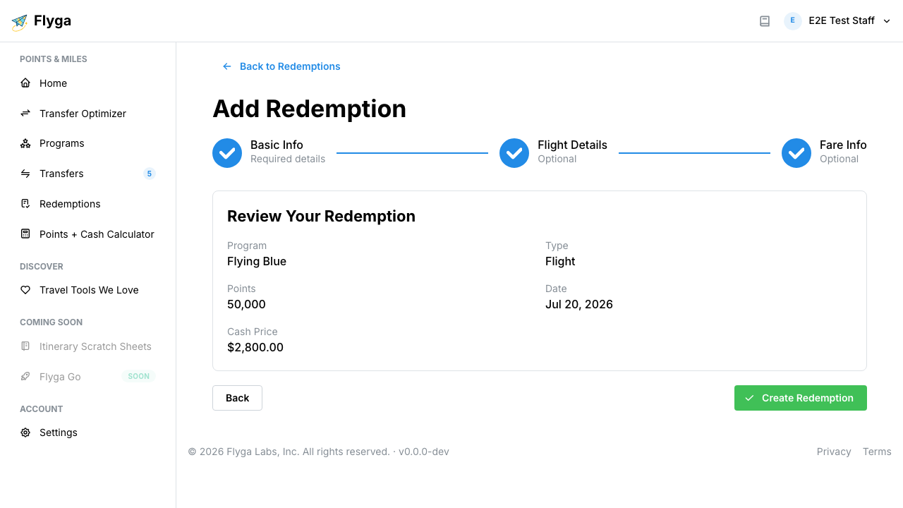 Review step before creating